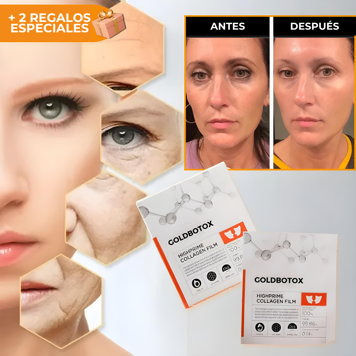 Kit GoldBotox - Colágeno + Ácido Hialurónico + Activos Botox + 2 Regalos Exclusivos